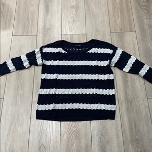 Navy and White Striped sweater